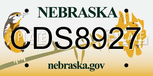 CDS8927 Nebraska License Plate
