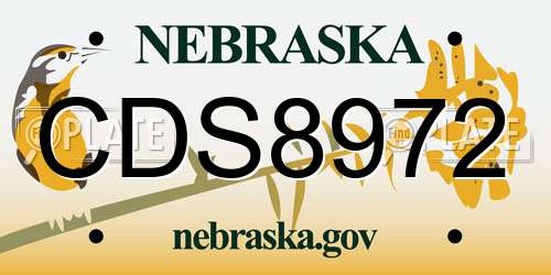 CDS8972 Nebraska License Plate