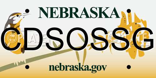 CDSOSSG Nebraska License Plate