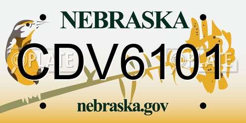 CDV6101 Nebraska License Plate