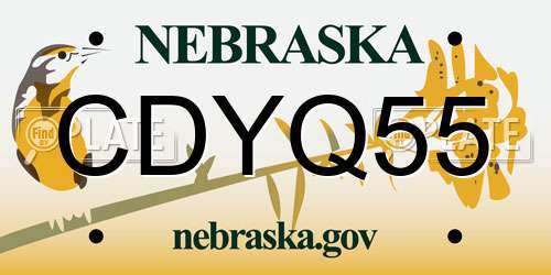 CDYQ55 Nebraska License Plate