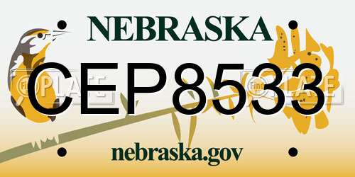 CEP8533 Nebraska License Plate