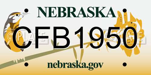 CFB1950 Nebraska License Plate