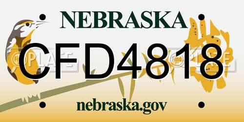 CFD4818 Nebraska License Plate