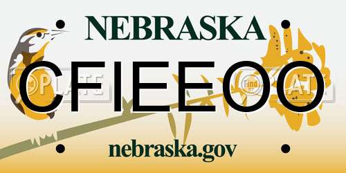 CFIEEOO Nebraska License Plate