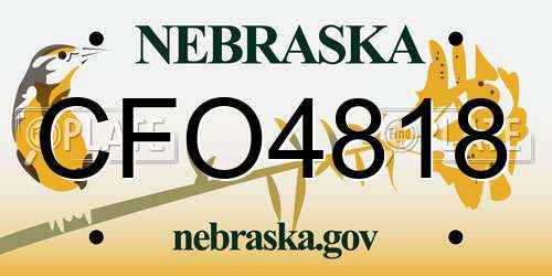 CFO4818 Nebraska License Plate