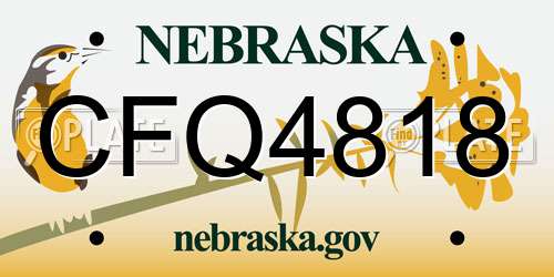 CFQ4818 Nebraska License Plate