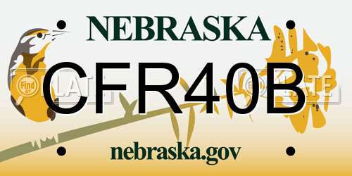 CFR40B Nebraska License Plate