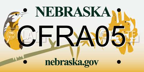 CFRA05 Nebraska License Plate