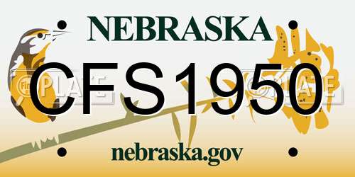 CFS1950 Nebraska License Plate