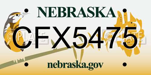 CFX5475 Nebraska License Plate
