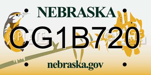 CG1B720 Nebraska License Plate