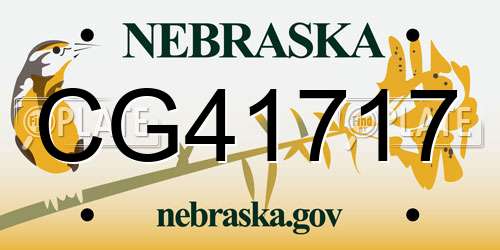 CG41717 Nebraska License Plate