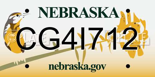 CG4I712 Nebraska License Plate