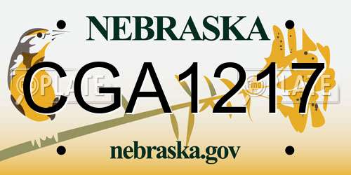 CGA1217 Nebraska License Plate
