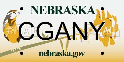 CGANY Nebraska License Plate