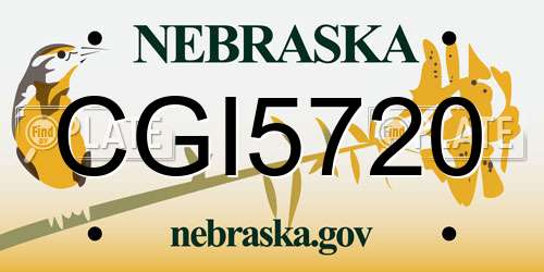 CGI5720 Nebraska License Plate