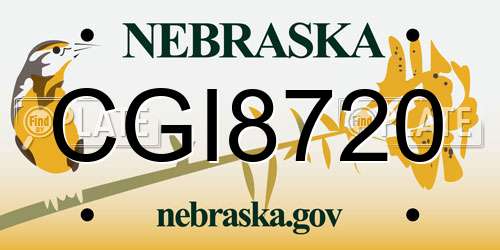 CGI8720 Nebraska License Plate