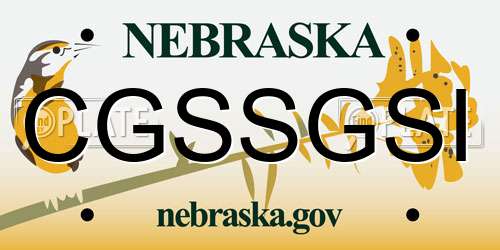 CGSSGSI Nebraska License Plate