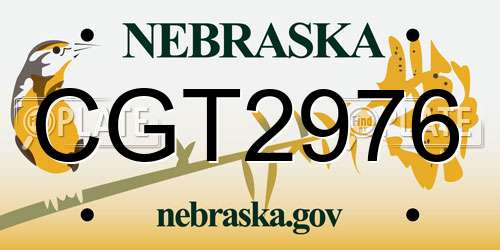 CGT2976 Nebraska License Plate