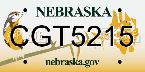 CGT5215 Nebraska License Plate