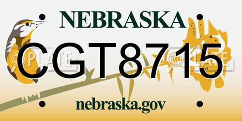 CGT8715 Nebraska License Plate