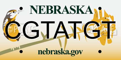 CGTATGT Nebraska License Plate