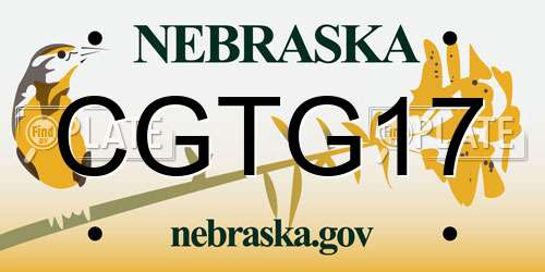 CGTG17 Nebraska License Plate