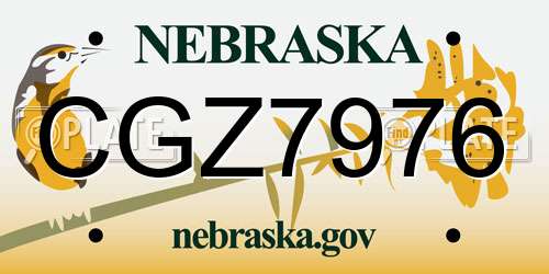 CGZ7976 Nebraska License Plate