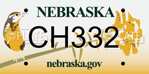 CH332 Nebraska License Plate