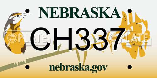 CH337 Nebraska License Plate