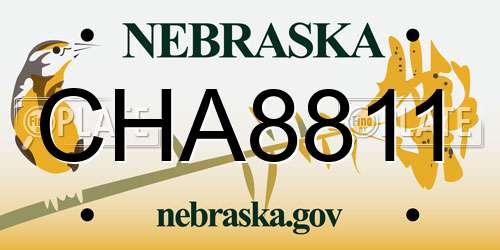 CHA8811 Nebraska License Plate