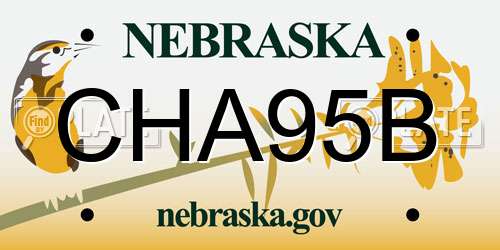 CHA95B Nebraska License Plate