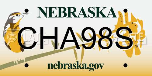 CHA98S Nebraska License Plate