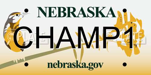 CHAMP1 Nebraska License Plate