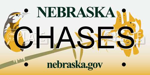 CHASES Nebraska License Plate