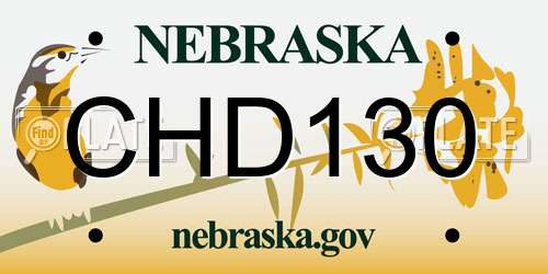 CHD130 Nebraska License Plate