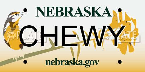 CHEWY Nebraska License Plate