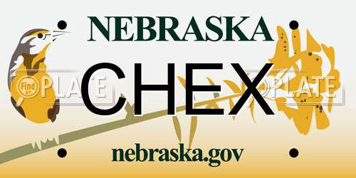 CHEX Nebraska License Plate