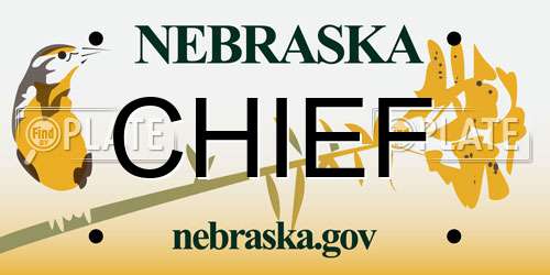 CHIEF Nebraska License Plate