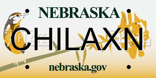 CHILAXN Nebraska License Plate
