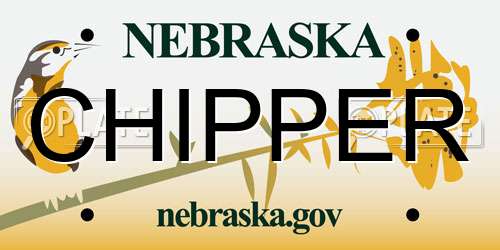 CHIPPER Nebraska License Plate