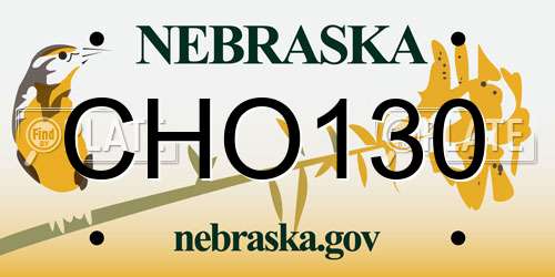 CHO130 Nebraska License Plate