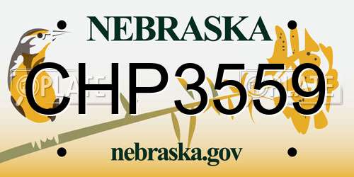 CHP3559 Nebraska License Plate