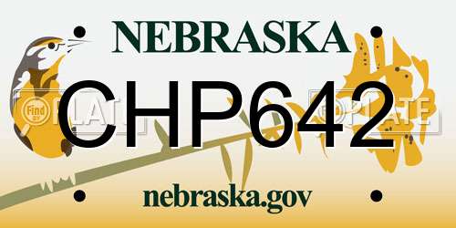 CHP642 Nebraska License Plate