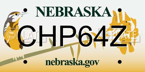 CHP64Z Nebraska License Plate