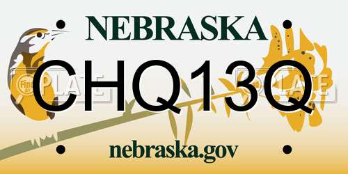 CHQ13Q Nebraska License Plate