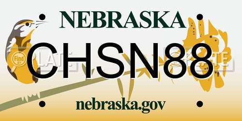 CHSN88 Nebraska License Plate