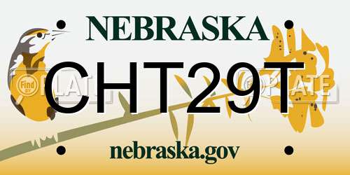 CHT29T Nebraska License Plate