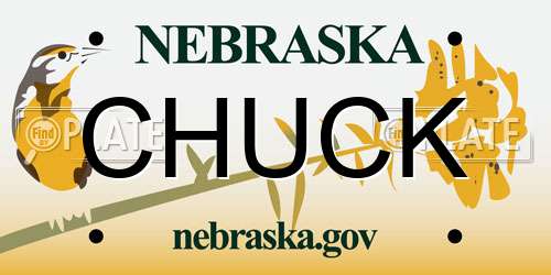 CHUCK Nebraska License Plate